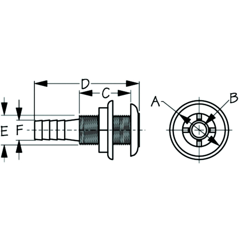 Thru-Hull Fitting 3/4"