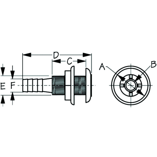 Thru-Hull Fitting 3/4"
