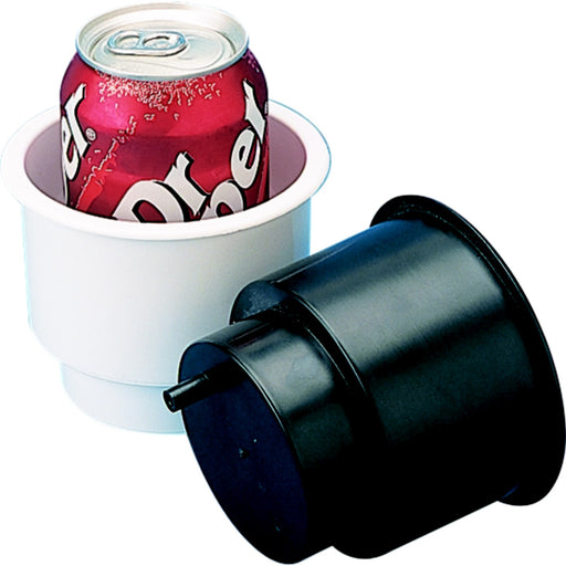 SeaDog 588061N Flush Mount Combo Drink Holder w/Drain Fitting, White