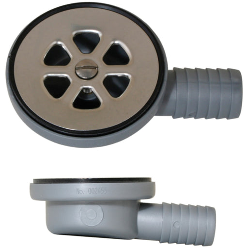 Scandvik 10307 Cockpit or Shower Drain Fits 2-1/16" Drain Hole, 1" Hose Barb Outlet