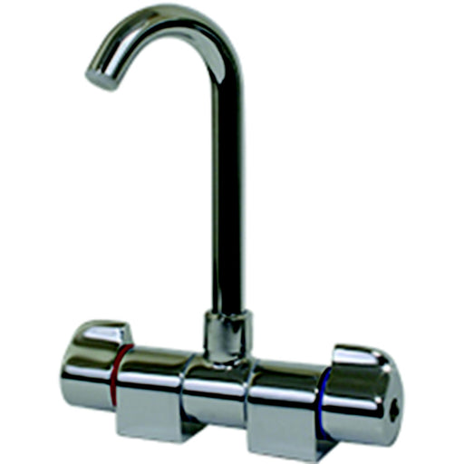 Scandvik 10474P Chrome Plated Brass J Spout Folding Mixer Faucet
