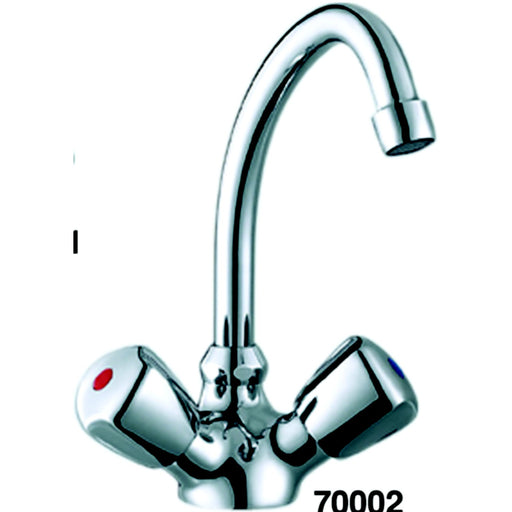 Scandvik 70002 Chrome Plated Brass Classic Swivel J-Spout Galley Mixer Faucet