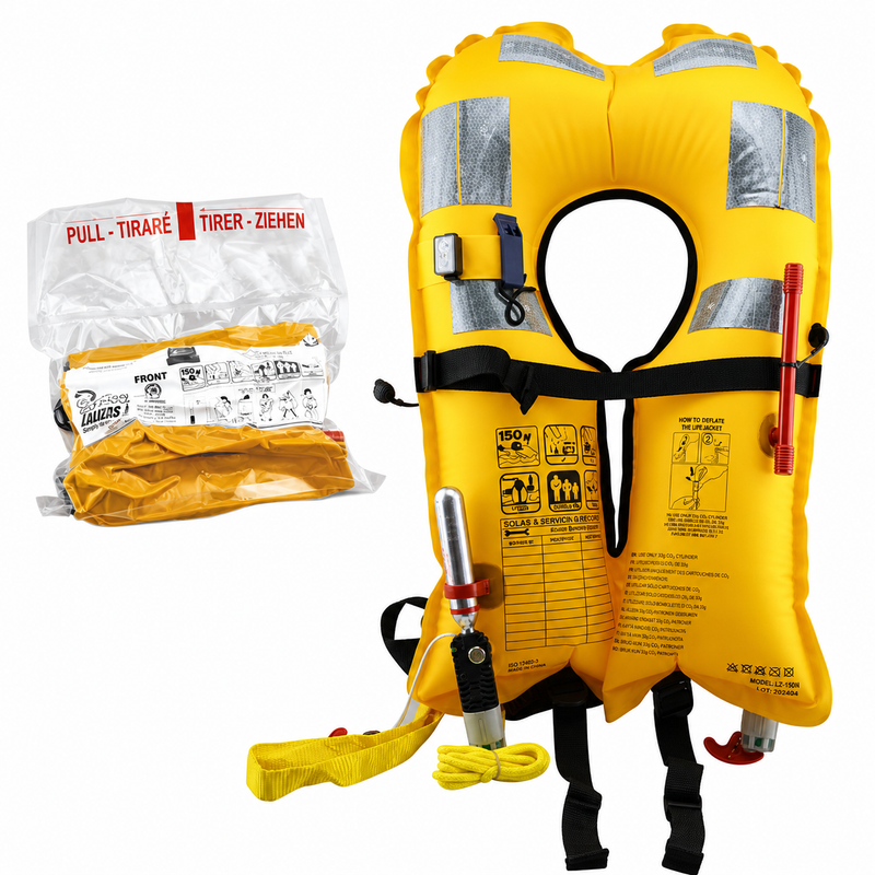LALIZAS Delta Auto 150N Lifejacket | SOLAS/MED | Vacuum Packed + Safelite IV | 711081