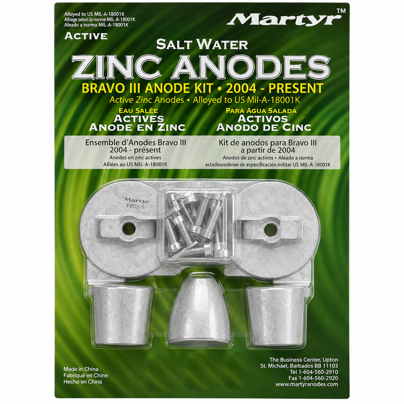 Martyr CMBRAVO3KITZ Zinc Anode Kit – MerCruiser Bravo III (2004–Present) | Saltwater