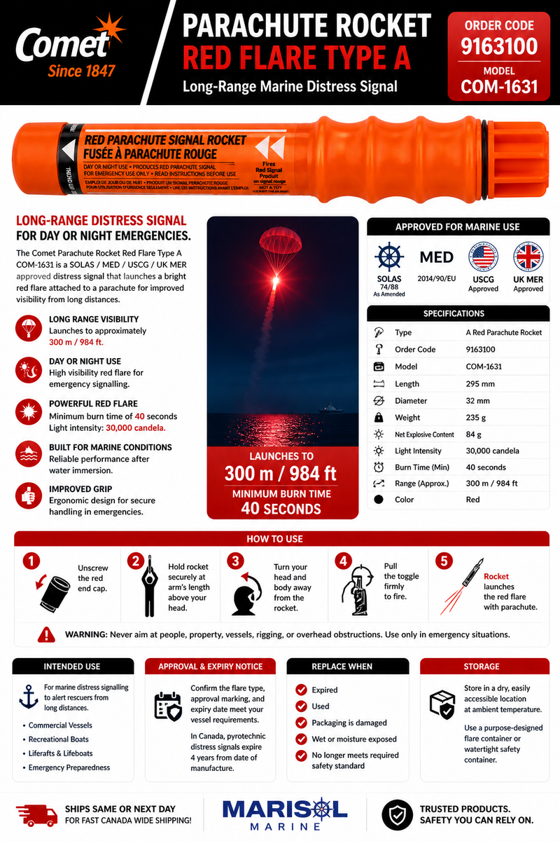 Comet Parachute Rocket Red Flare Type A COM-1631