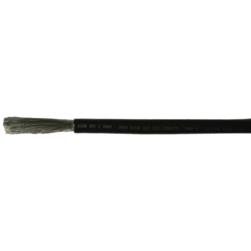 Cobra Wire A2004T07100FT Tinned Copper Battery Cable, 4 AWG, 100', Black