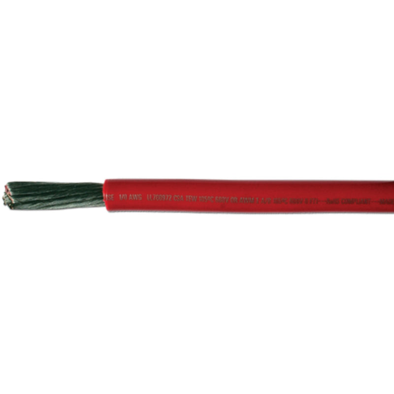 Cobra Wire A2002T0125FT Tinned Copper Battery Cable, 2 AWG, 25', Red