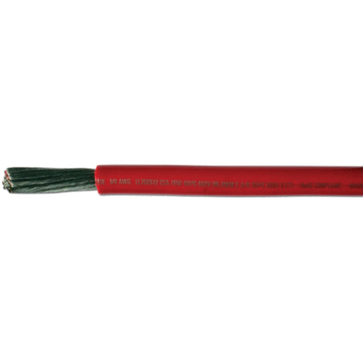 Cobra Wire A2110T01050FT Tinned Copper Battery Cable, 1/0, 50', Red