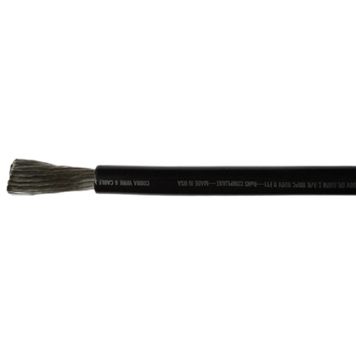 Cobra Wire A2110T07050FT Tinned Copper Battery Cable, 1/0, 50', Black