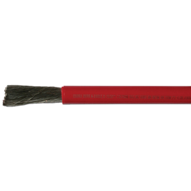 Cobra Wire A2120T01025FT Tinned Copper Battery Cable, 2/0, 25', Red
