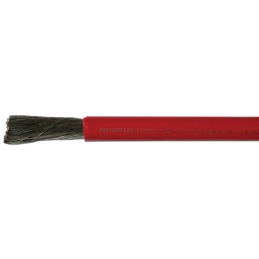 Cobra Wire A2120T01025FT Tinned Copper Battery Cable, 2/0, 25', Red