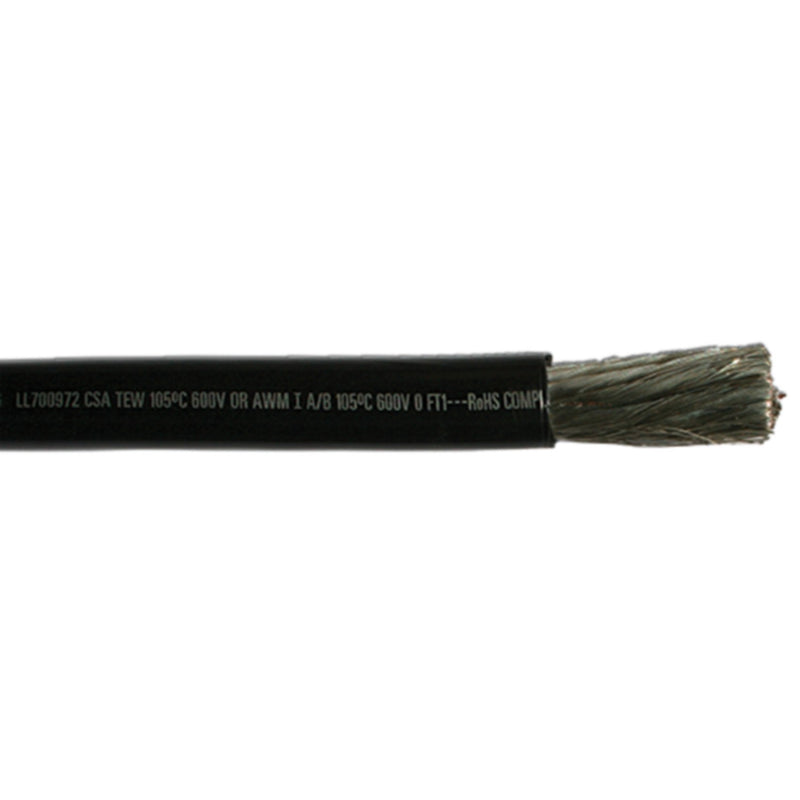 Cobra Wire A2120T07025FT Tinned Copper Battery Cable, 2/0, 25', Black