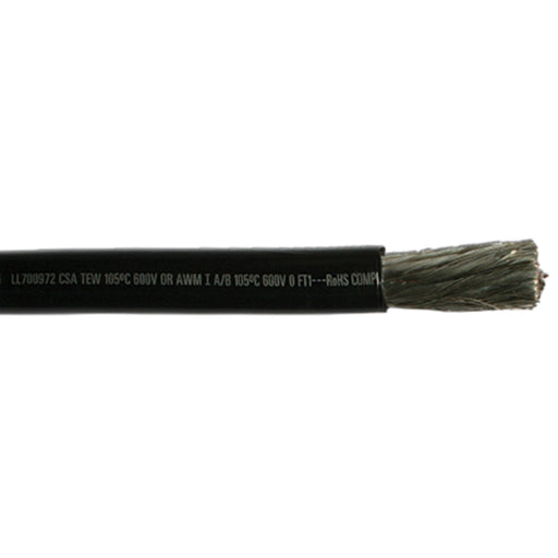 Cobra Wire A2120T07025FT Tinned Copper Battery Cable, 2/0, 25', Black