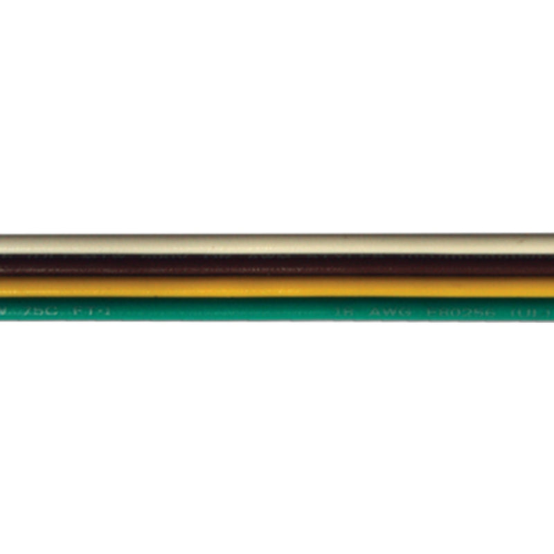 Cobra Wire B8018TU110100FT Tinned Copper Bonded Ribbon Cable, 18 Gauge, 4-wire, 100', White/Brown/Yellow/Green