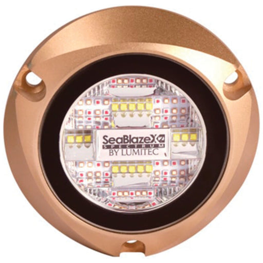 Lumitec 101516 SeablazeX2 Underwater LED Light w/Bronze Bezel, Dual Color White/Blue, Cross Fade, Strobe