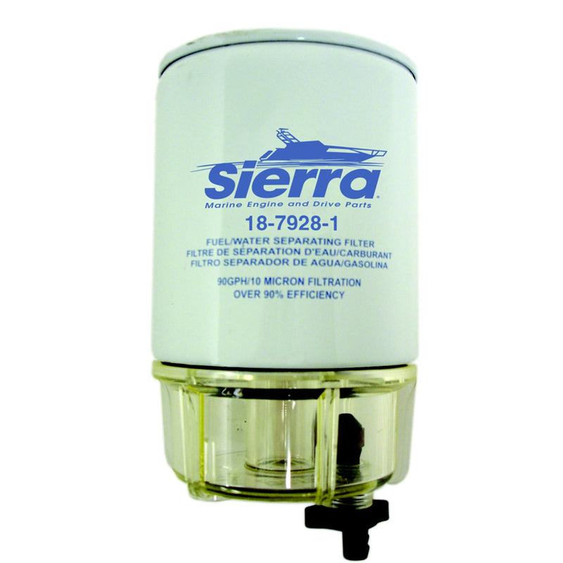 Sierra 79281 Fuel/Water Separator Element w/AquaVue Clear Collection Bowl