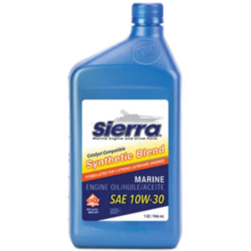 Sierra 9421CAT2 4-Stroke Synthetic Blend Catalyst Outboard Engine Oil, 10W30, Qt.