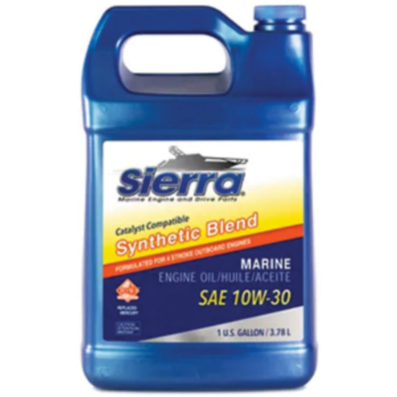 Sierra 9421CAT3 4-Stroke Synthetic Blend Catalyst Outboard Engine Oil, 10W30, Gal.