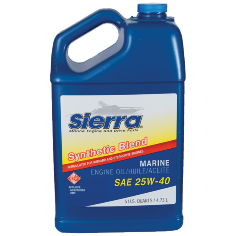 Sierra 1894404 25W40 FCW Synthetic Blend I/O Oil, 5 Qt.