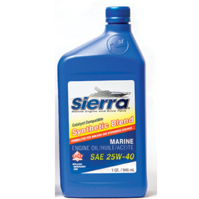 Sierra 9440CAT2 Synthetic Blend 4-Cycle Inboard-Sterndrive Engine Oil, 25W-40 FC-W, Qt.