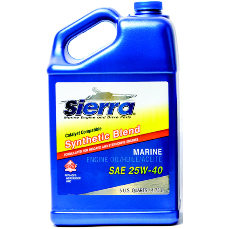 Sierra 9440CAT4 Synthetic Blend 4-Cycle Inboard-Sterndrive Engine Oil, 25W40 FCW, 5 Qt.