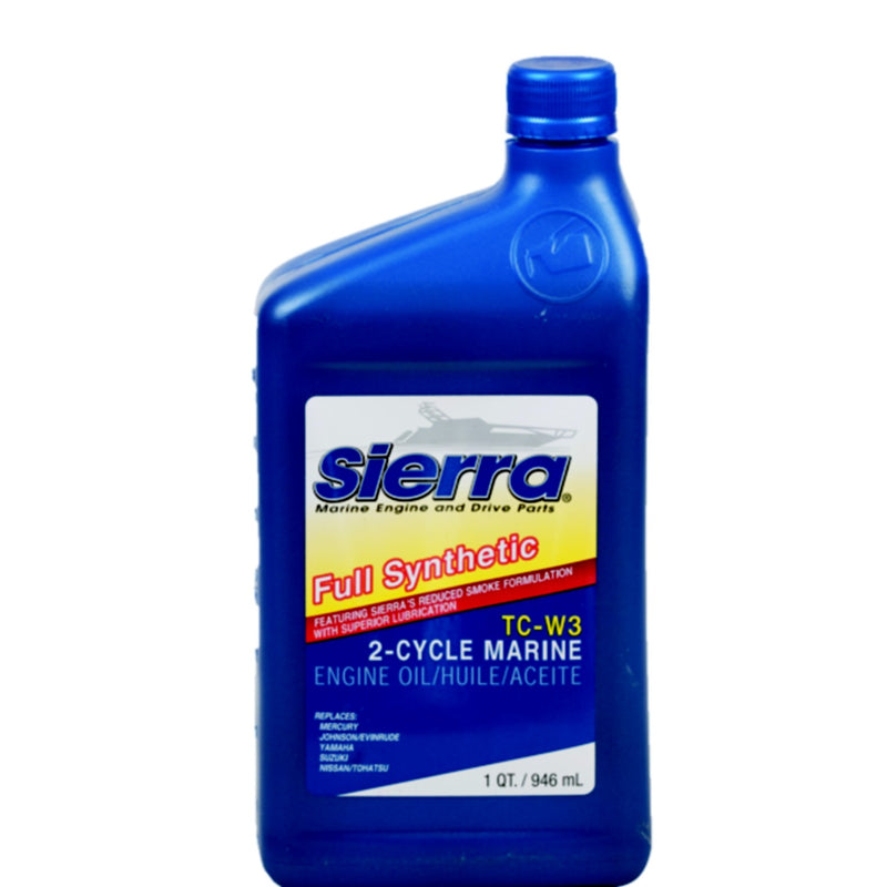 Sierra 95402 Fully Synthetic TC-W3 2-Stroke Outboard Oil, Qt.