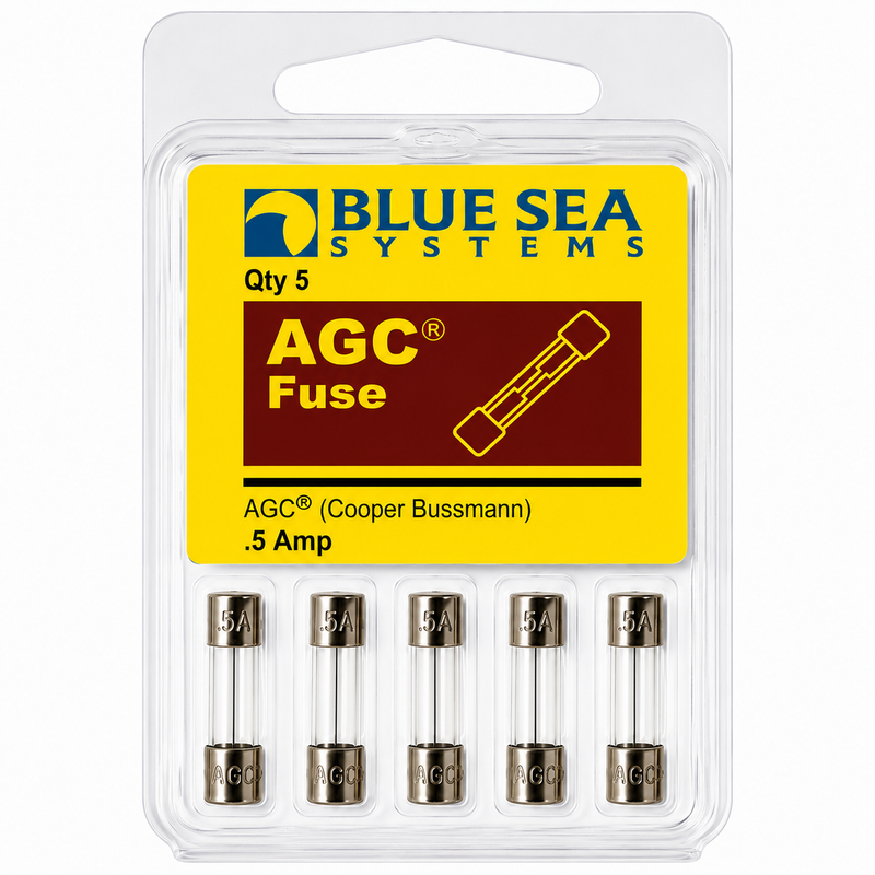 Blue Sea Systems 0.5A AGC Glass Tube Fuse – 5 Pack (BSS-5202)