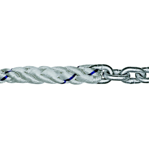 Titan Chain CAR3S12150H1450 Three Strand Anchor Rode, 1/2" x 150' Line, 1/4" x 50' Chain