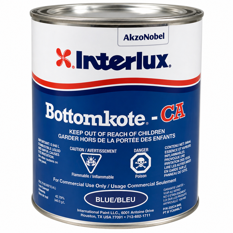 Interlux Bottomkote CA Antifouling Paint Blue Quart INT-YBM010-QT