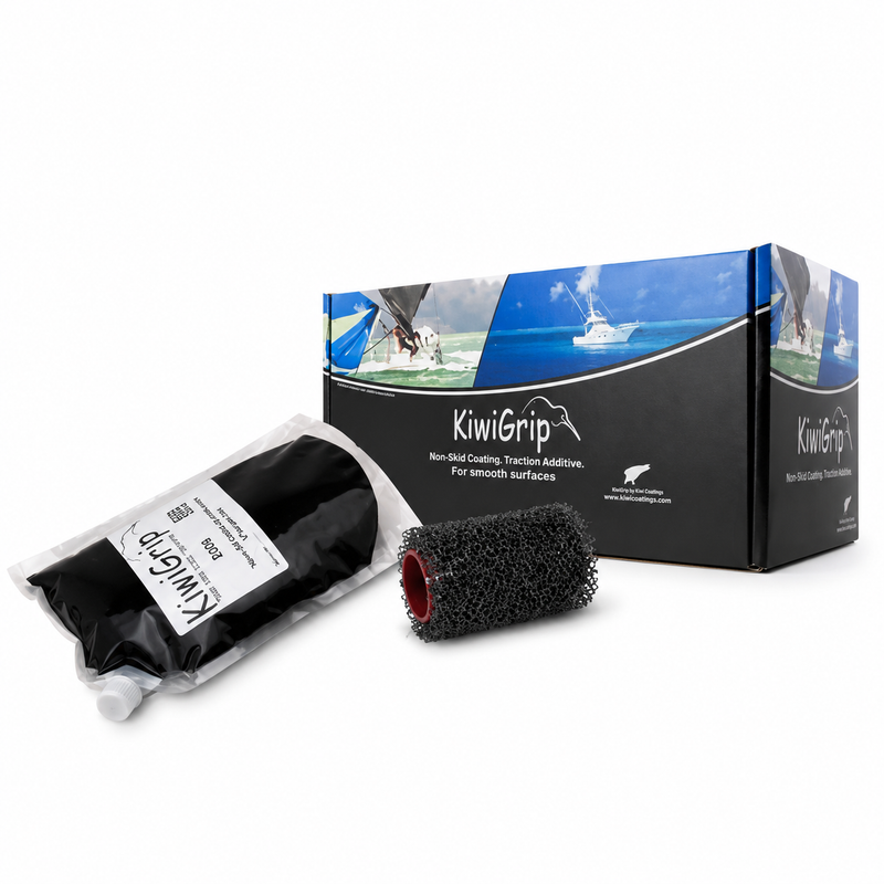 KiwiGrip Non-Skid Deck Coating | Black | 1 Quart | Rollable Anti-Slip Surface Treatment