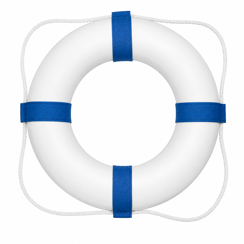 Taylor 25" Decorative Ring Buoy – White/Blue
