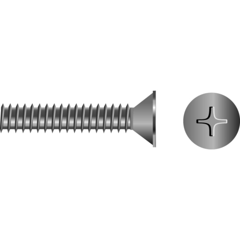 Phillips Machine Screw - Flat Head, 1/4"-20 x 4"