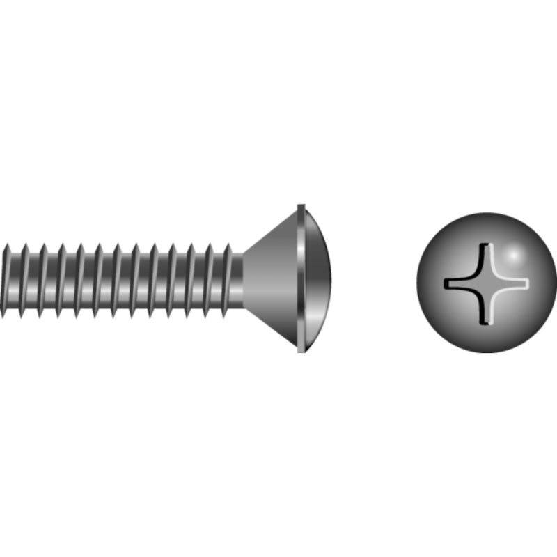 Phillips Machine Screw - Oval Head, 8-32 x 1"