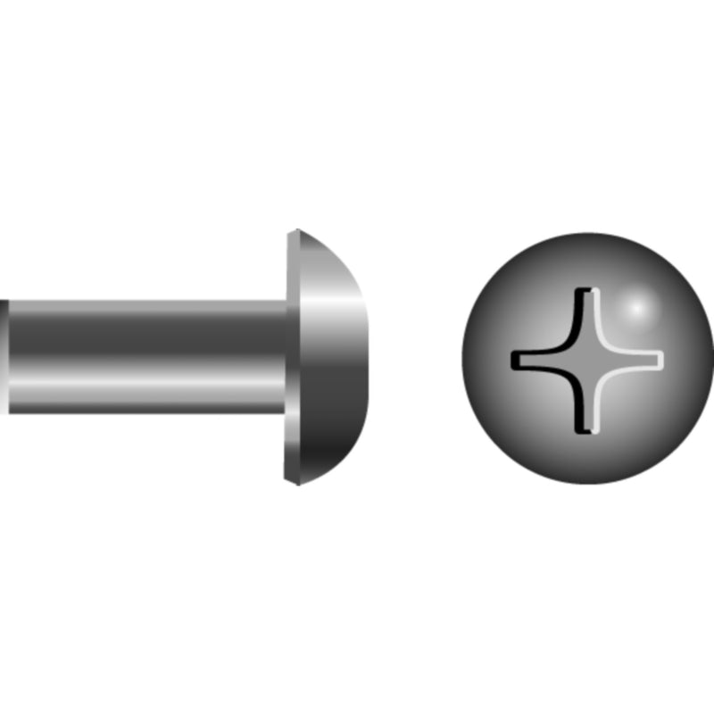 Seachoice 18-8 Stainless Steel Phillips Barrel Nuts w/ Truss Head, 8-32 X 3/8 In., Pack of 25