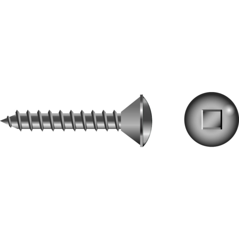 Square Tapping Screw - Oval Head #10 x 1-1/2"