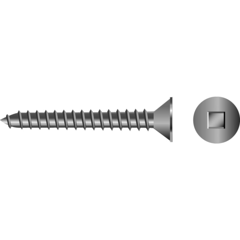 Square Tapping Screw - Flat Head,#10 x 1-1/4"