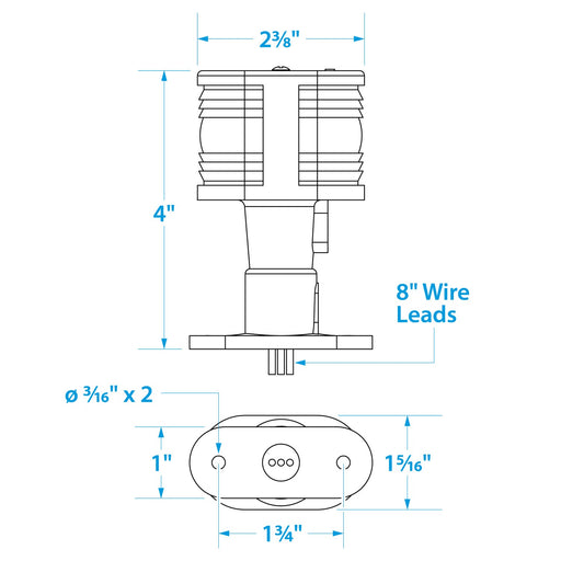 Seachoice All-Round Light, Masthead, Sail Boat Navigation, 3 In. Tall