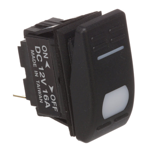 Seachoice Illuminated Rocker Switch, SPST, 3 Terminal, On/Off, Black