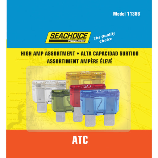 Seachoice High Amp ATC Glass Fuse Assortment, 5ea