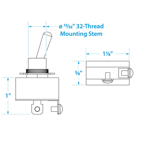 Seachoice 2-Position Boat Toggle Switch, Off/On