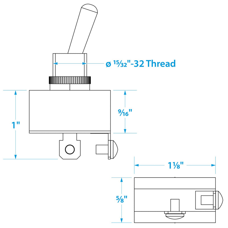 Seachoice 2-Position Heavy Duty Toggle Switch, Off/Momentary On