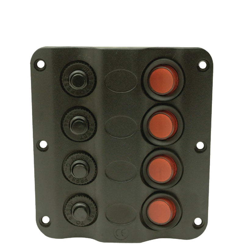 Seachoice 12321 LED 12V 4-Switch Distribution Panel, Pre-Wired, Boat Panel Mount
