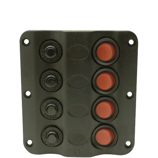 Seachoice 12321 LED 12V 4-Switch Distribution Panel, Pre-Wired, Boat Panel Mount