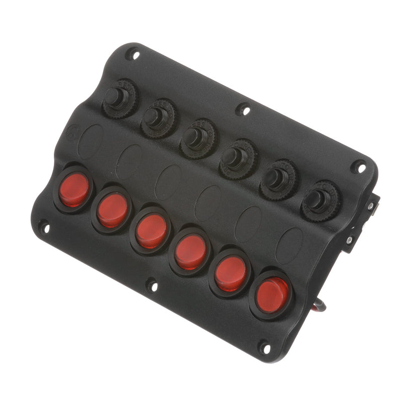 Seachoice 12331 LED 12V 6-Switch Distribution Panel, Pre-Wired, Boat Panel Mount