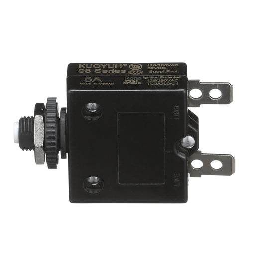 Seachoice Circuit Breaker, Push to Reset, 5 Amp