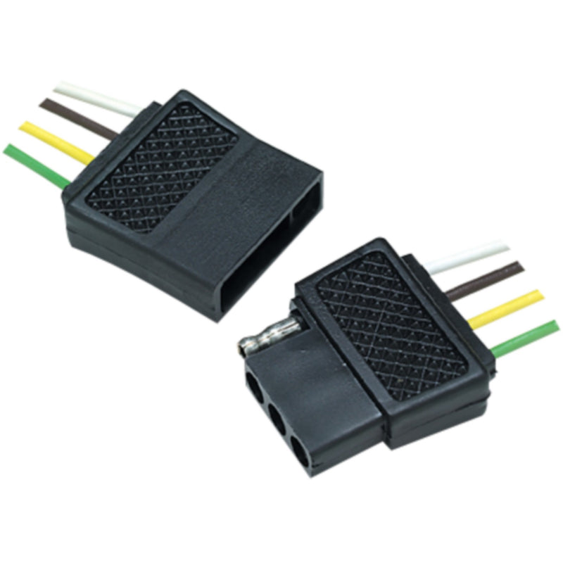 Seachoice 4 Pole Flat Trailer Connector Set includes Car Side and Trailer Side