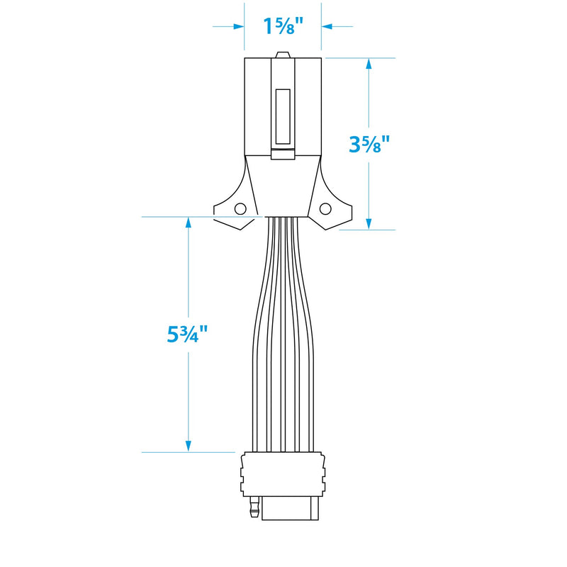 Seachoice 7-Way Round to 5-Way Flat Boat Trailer Adapter Plug, 8 in.