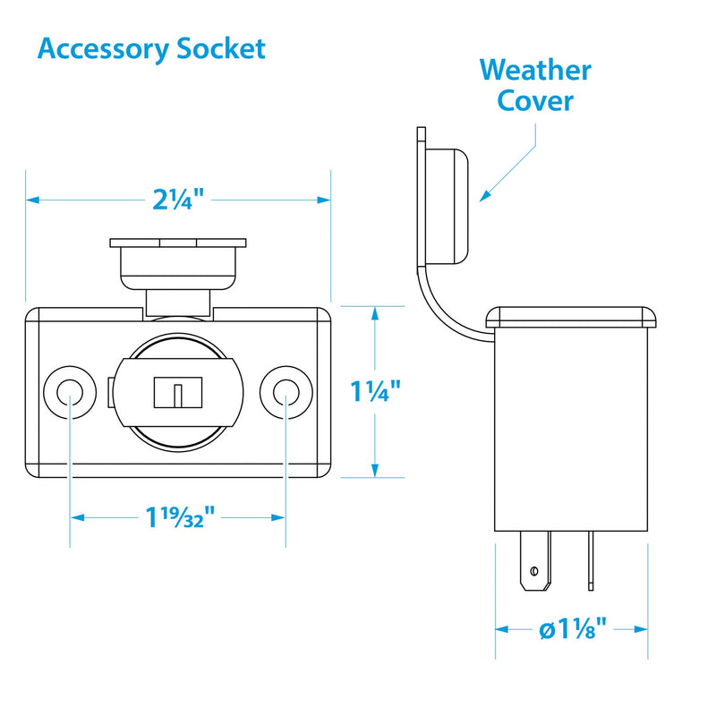 Seachoice Accessory Plug and Socket, 12V Spotlight