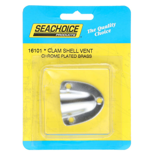 Seachoice Clam Shell Vent, 1-5/16 In. X 1-1/2 In., Chrome-Plated Brass