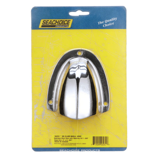 Seachoice Clam Shell Vent, 3-3/4 In. X 3-3/4 In., Stainless Steel